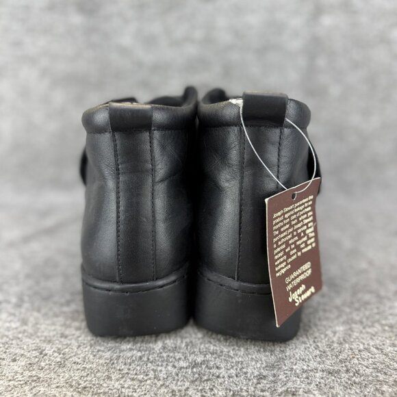 ✅Joseph Stewart Black Leather Fleece Lined Ankle Booties Women's 7 Wide*PEELING - Picture 10 of 11